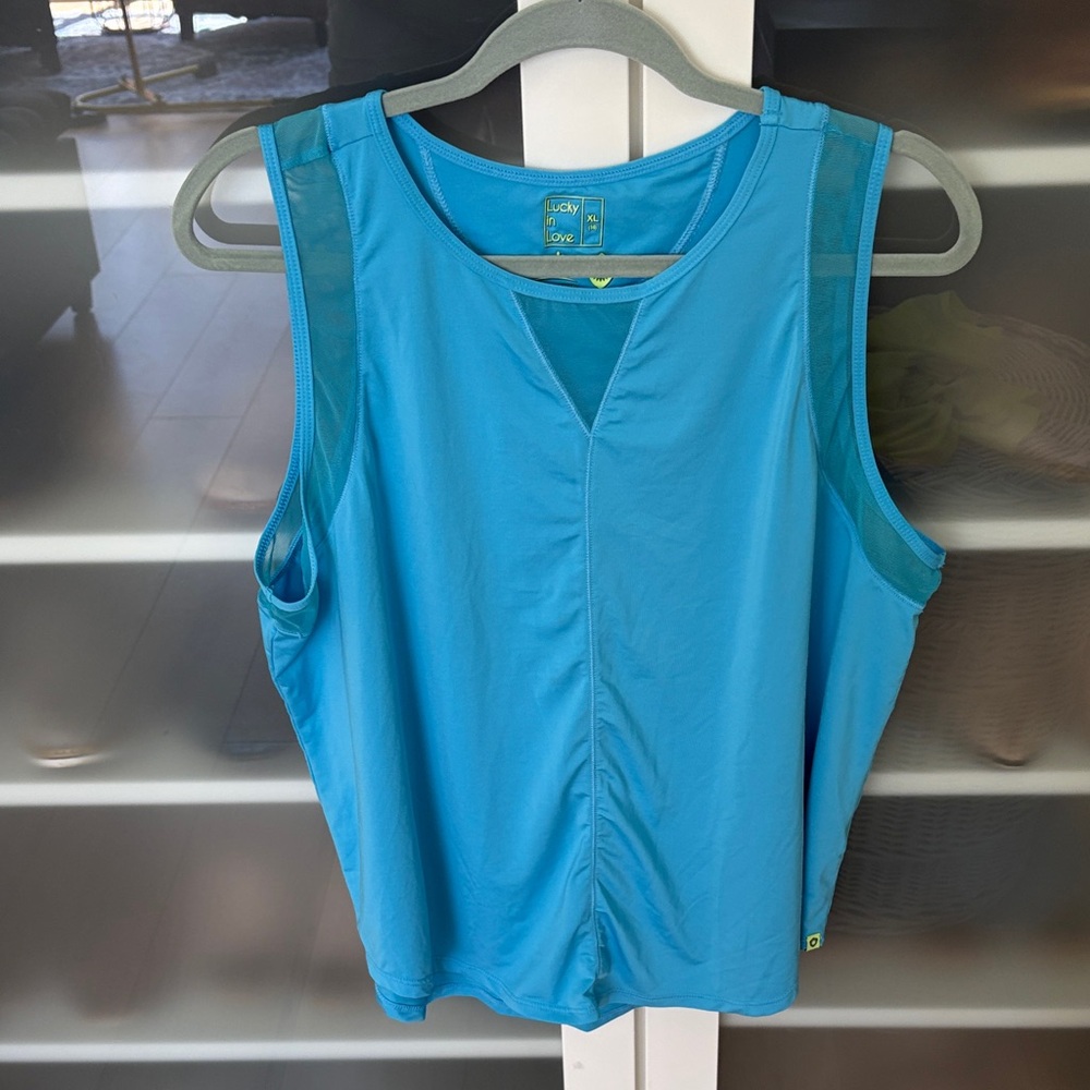 Lucky in Love Chill-Out Tank Top, Bright Turquoise - XL